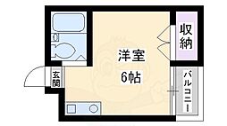 ロフティアワジ1 ワンルームの間取図画像