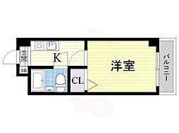 ノルデンハイム豊新 1Kの間取図画像