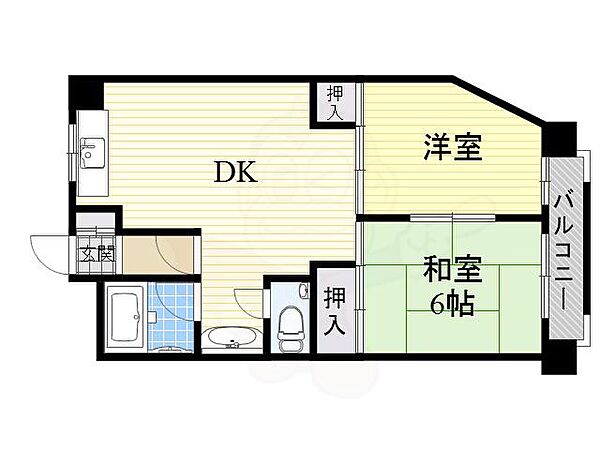 第5マンション北栄 ｜大阪府大阪市東淀川区豊里６丁目(賃貸マンション2DK・4階・47.45㎡)の写真 その2