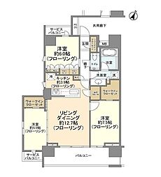 クレヴィア新宿若松町 3LDKの間取図画像