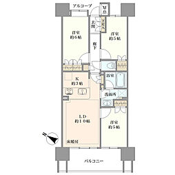 クレストシティレジデンス 3LDKの間取図画像