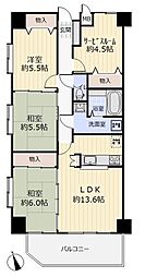ペルル高砂 3SLDKの間取図画像