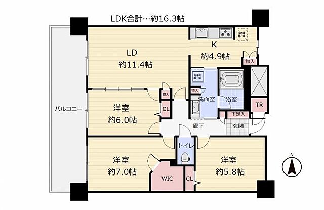 間取り ライオンズマンション小鶴新田センターパーク 2階/-
