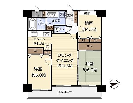 【間取り図】納戸は収納・趣味部屋・ワークルーム等多目的に使えます!