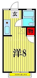 ペガサス ワンルームの間取図画像