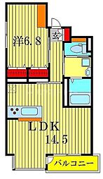 つくばエクスプレス 流山おおたかの森駅 徒歩7分の賃貸マンション 3階1LDKの間取り