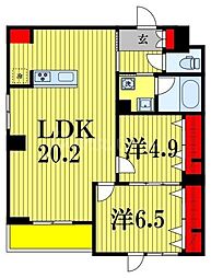 つくばエクスプレス 流山セントラルパーク駅 徒歩16分の賃貸アパート 1階2LDKの間取り