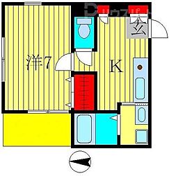 コンブリオ柏 1Kの間取図画像