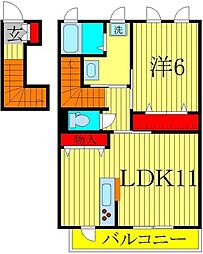 Casaひまわり 1LDKの間取図画像