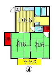 アークライフ 2DKの間取図画像