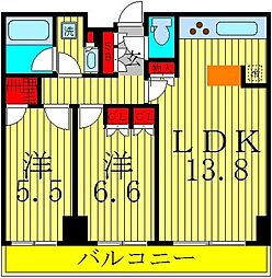 パークアクシス柏の葉 2LDKの間取図画像