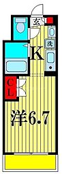 パティオ坂巻 1Kの間取図画像