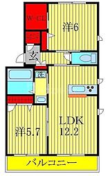 アルファコート 2LDKの間取図画像