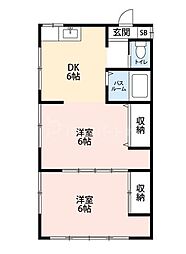 リプロハウス 2DKの間取図画像