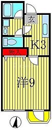 ヴィラ・南柏2 1Kの間取図画像