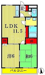 サンフィット渋谷 2LDKの間取図画像