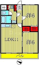 エムティツー 2LDKの間取図画像