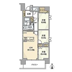 ヴェレーナおおたかの森エアリーフォート 3LDKの間取図画像