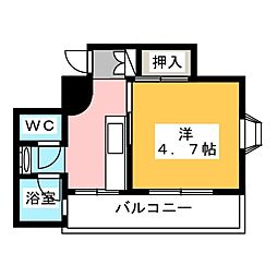 第1小野ビル 5階1Kの間取り