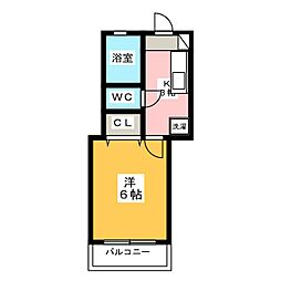 ESTYハウス 2階1Kの間取り