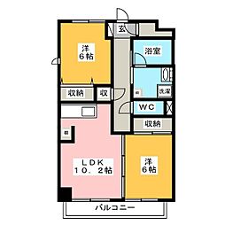 サンセール豊玉B 2LDKの間取図画像