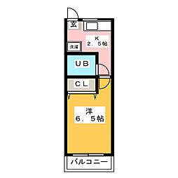 春日町ハイム 1Kの間取図画像