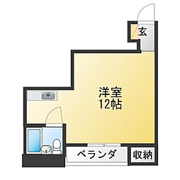 キャピタル ワンルームの間取図画像