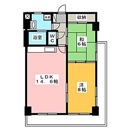 フリーダム光が丘2 2LDKの間取図画像