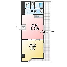 かねさか第二関口マンション 1LDKの間取図画像