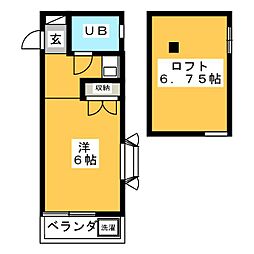 ハイツ夏栄 ワンルームの間取図画像