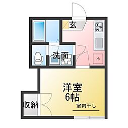 ウッドヴィレッジ新江古田 ワンルームの間取図画像