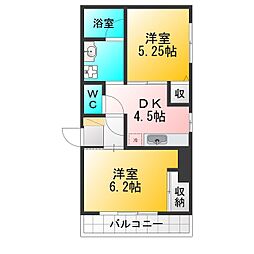 小野商事(株)第9小野ビル 2DKの間取図画像