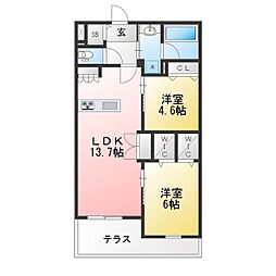 練馬区向山3丁目マンション 2LDKの間取図画像