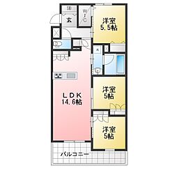 練馬区向山3丁目マンション 3LDKの間取図画像