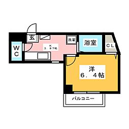 スカイパーク 1Kの間取図画像