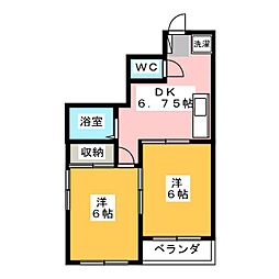 コーポオカダ 2DKの間取図画像