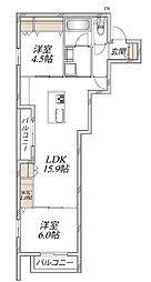 (仮称)高松6丁目メゾン 2LDKの間取図画像
