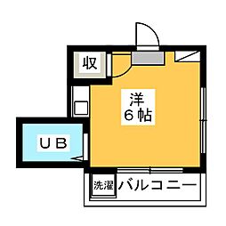 ヴィラデボンシャンス ワンルームの間取図画像