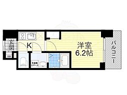 JR大阪環状線 桜ノ宮駅 徒歩3分の賃貸マンション 7階1Kの間取り
