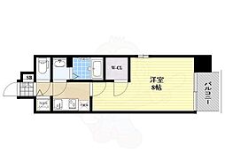 プロヴィスタ京橋ノースゲート 6階1Kの間取り