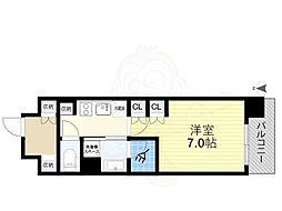 Osaka Metro谷町線 都島駅 徒歩1分の賃貸マンション 2階1Kの間取り