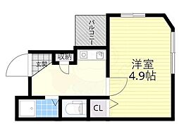 大阪市城東区野江3丁目アパート 1Kの間取図画像