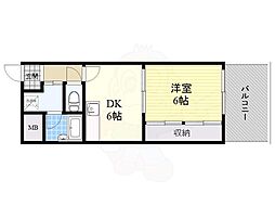 JLビル都島 1DKの間取図画像