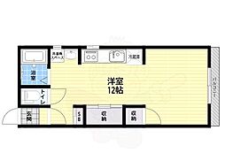 高殿マンション ワンルームの間取図画像