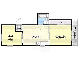 ウエムラビル 2DKの間取図画像