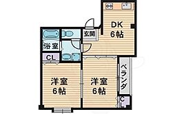 エクシオプレイス2 2DKの間取図画像