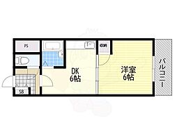 雅叙園ハイツ 1DKの間取図画像