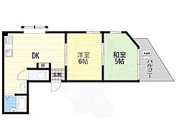 新朝日 2DKの間取図画像