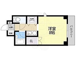 クレスト都島 1Kの間取図画像