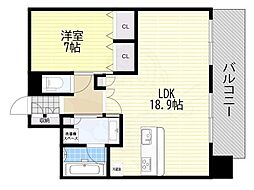 ヴェルシティ東大阪スカイ 1LDKの間取図画像